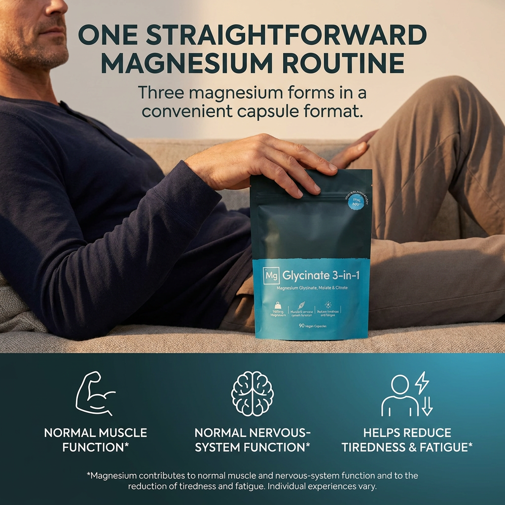 Nighttime Magnesium Capsules (Glycinate 3-in-1)
