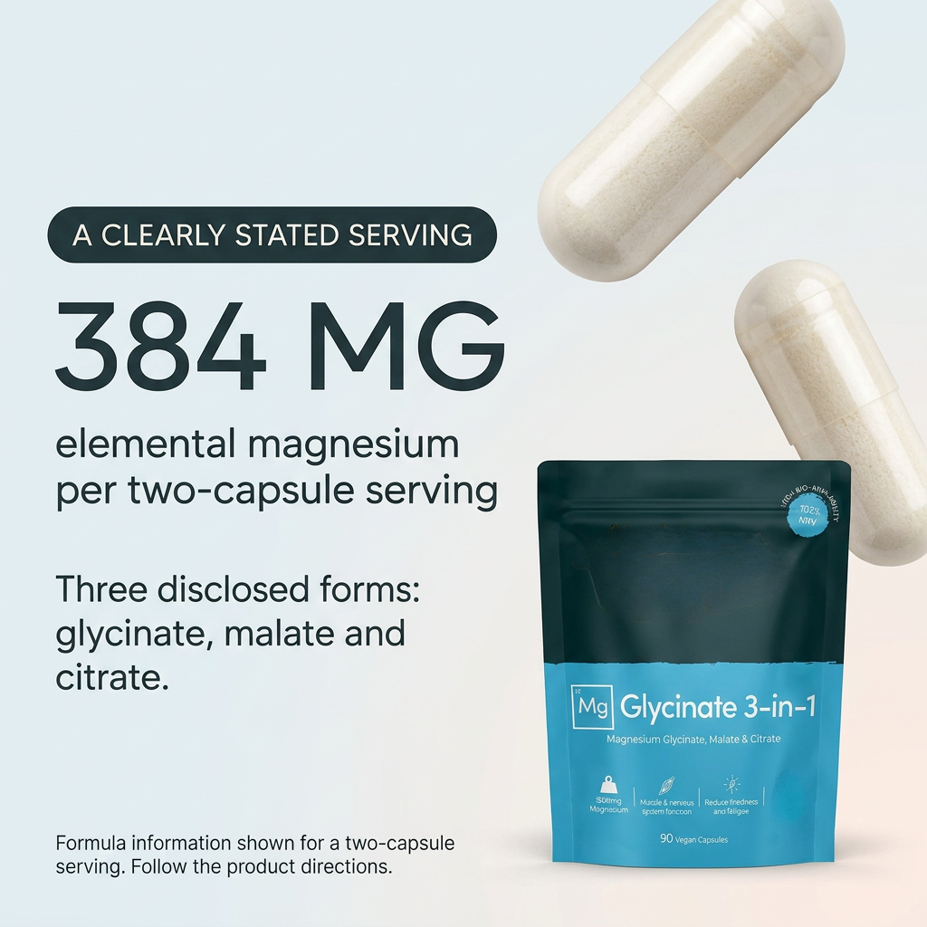 Nighttime Magnesium Capsules (Glycinate 3-in-1)